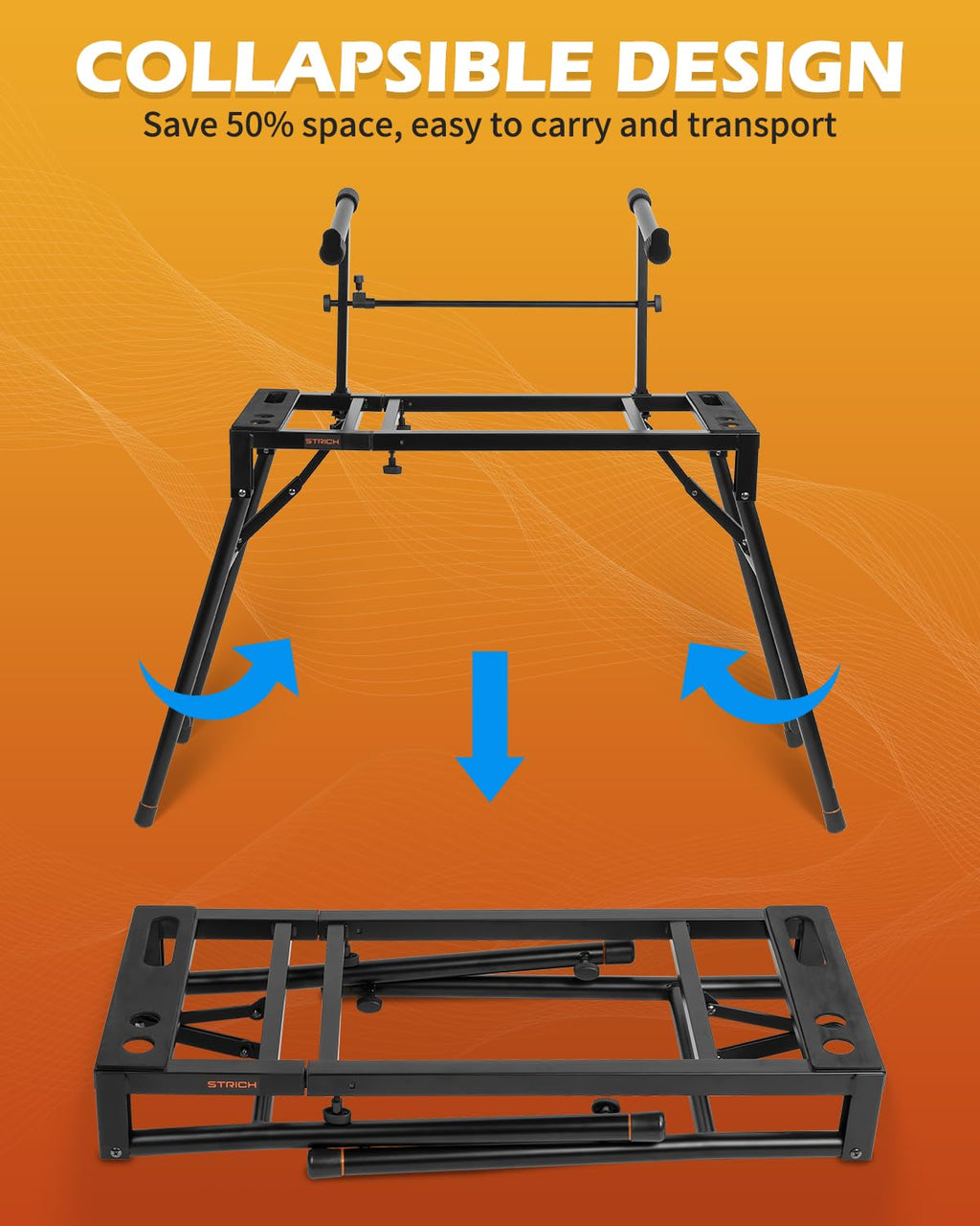 🎹 Support double pour clavier STRICH – 2 niveaux, réglable et portable