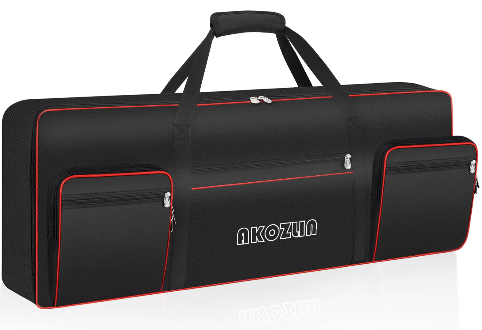 🎹 AKOZLIN Slim – Housse de transport fine pour clavier 88 touches, sac gig pour piano numérique 600D Oxford avec sangles réglables et 5 poches accessoires (137 × 33,5 × 17 cm)