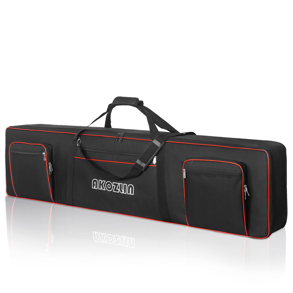 🎹 AKOZLIN Slim – Housse de transport fine pour clavier 88 touches, sac gig pour piano numérique 600D Oxford avec sangles réglables et 5 poches accessoires (137 × 33,5 × 17 cm)