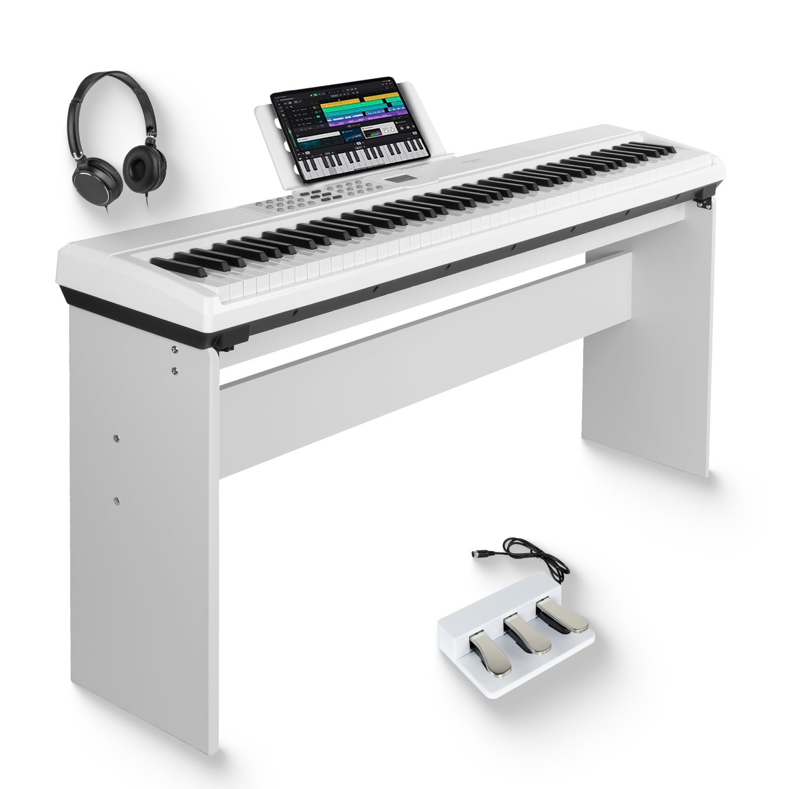 STRICH SDP-120 – Piano numérique 88 touches lestées avec haut-parleurs et connexion USB-MIDI