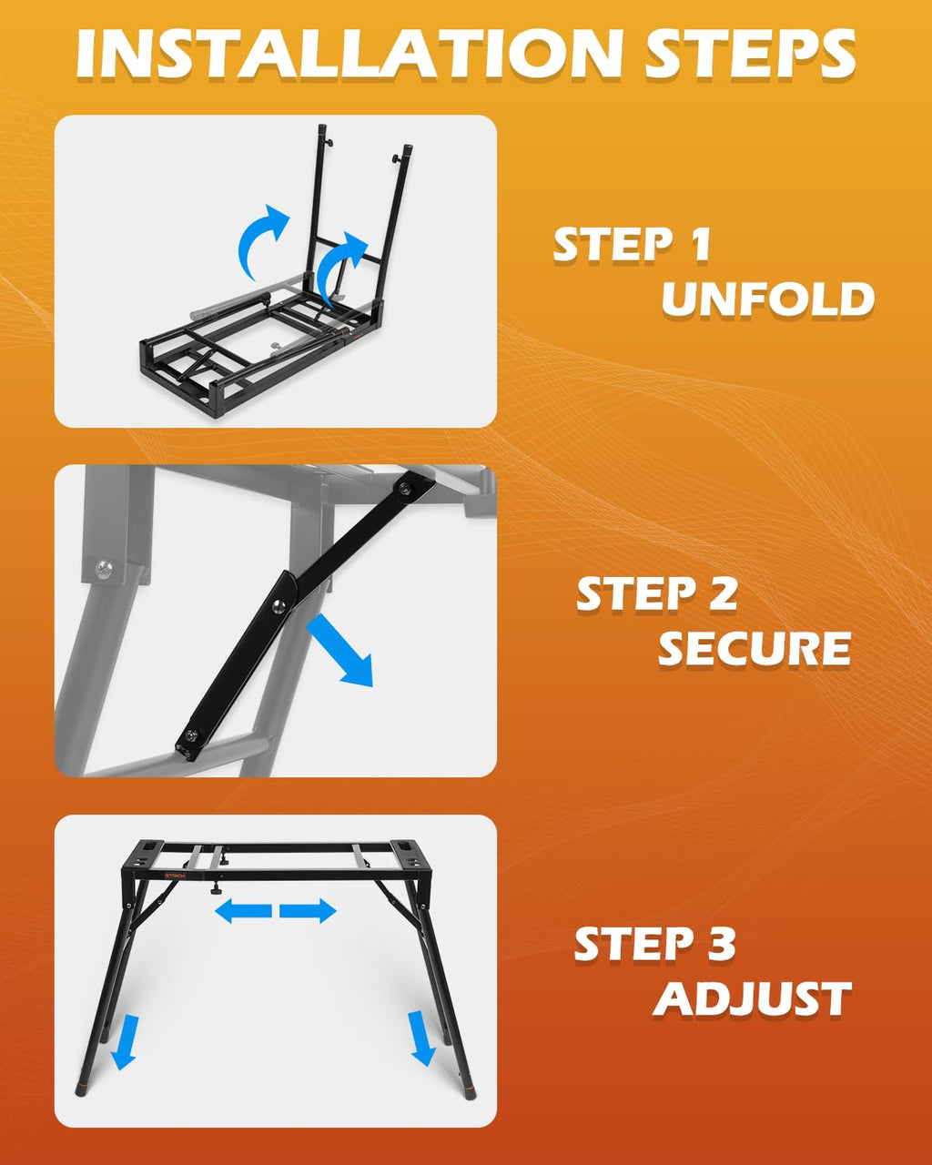 🎹 Support double pour clavier STRICH – 2 niveaux, réglable et portable
