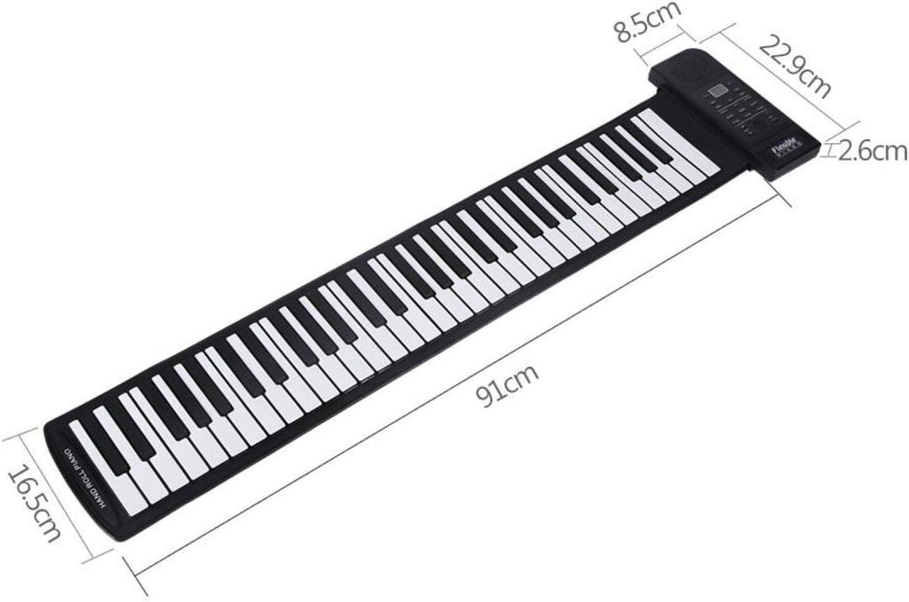 Demeras – Piano portable enroulable 61 touches en silicone pour débutants  🔹 Version plus fluide