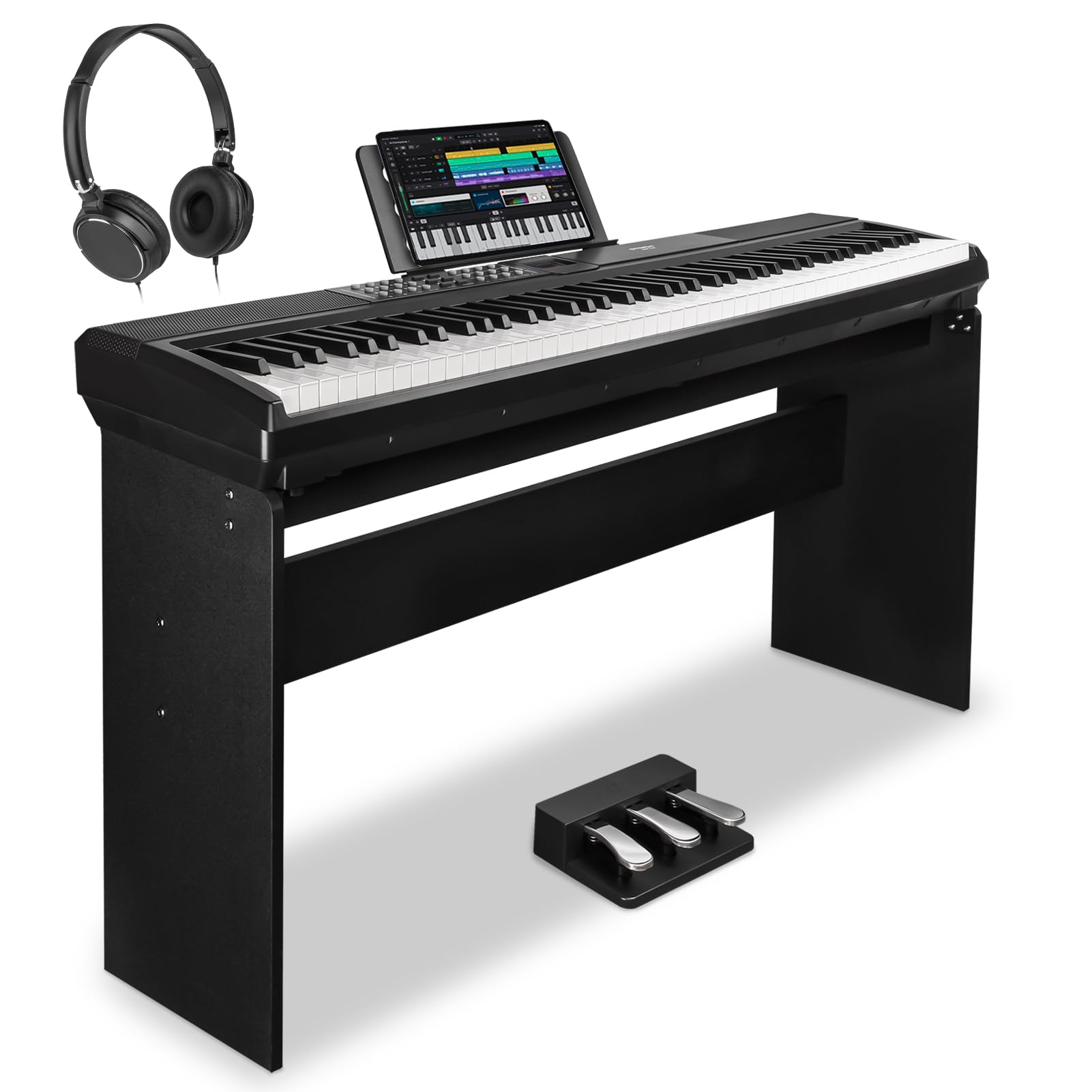 STRICH SDP-120 – Piano numérique 88 touches lestées avec haut-parleurs et connexion USB-MIDI