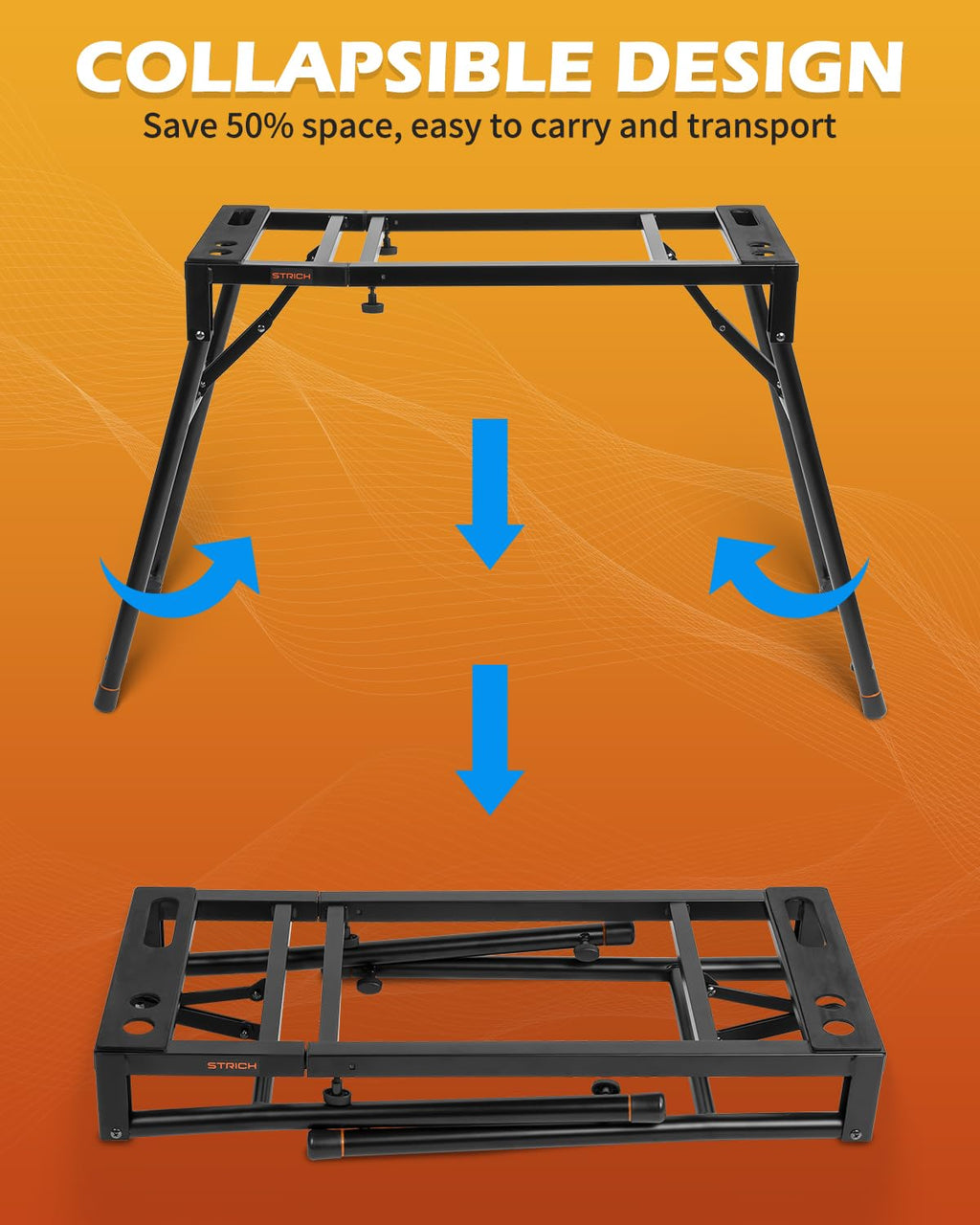 🎹 Support double pour clavier STRICH – 2 niveaux, réglable et portable