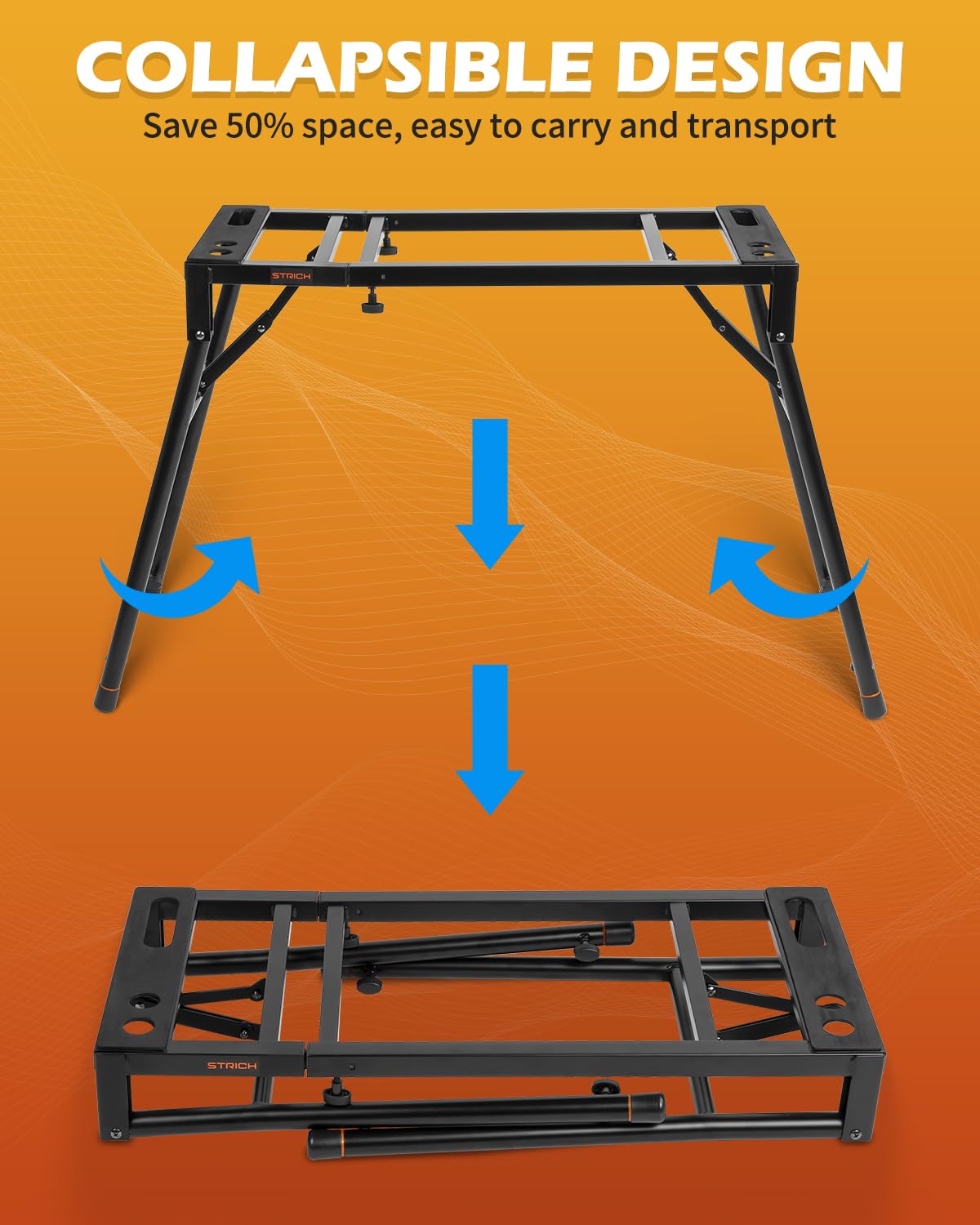 🎹 Support double pour clavier STRICH – 2 niveaux, réglable et portable