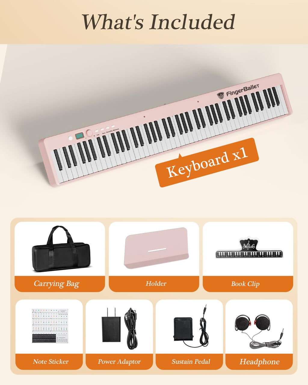 Piano numérique portable 88 touches pliable semi-lesté avec Bluetooth MIDI et finition bois