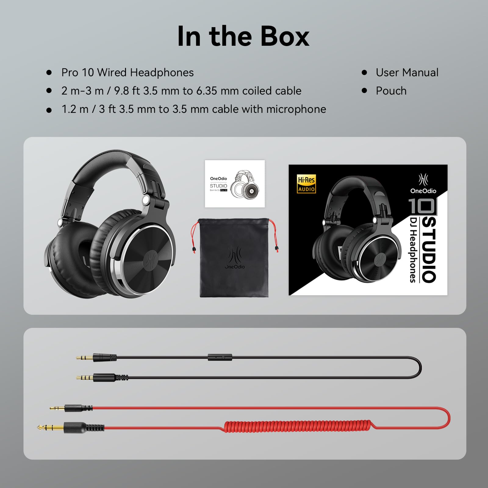 🎧 OneOdio Pro-10 – Casque filaire circum-aural pour studio, DJ et monitoring