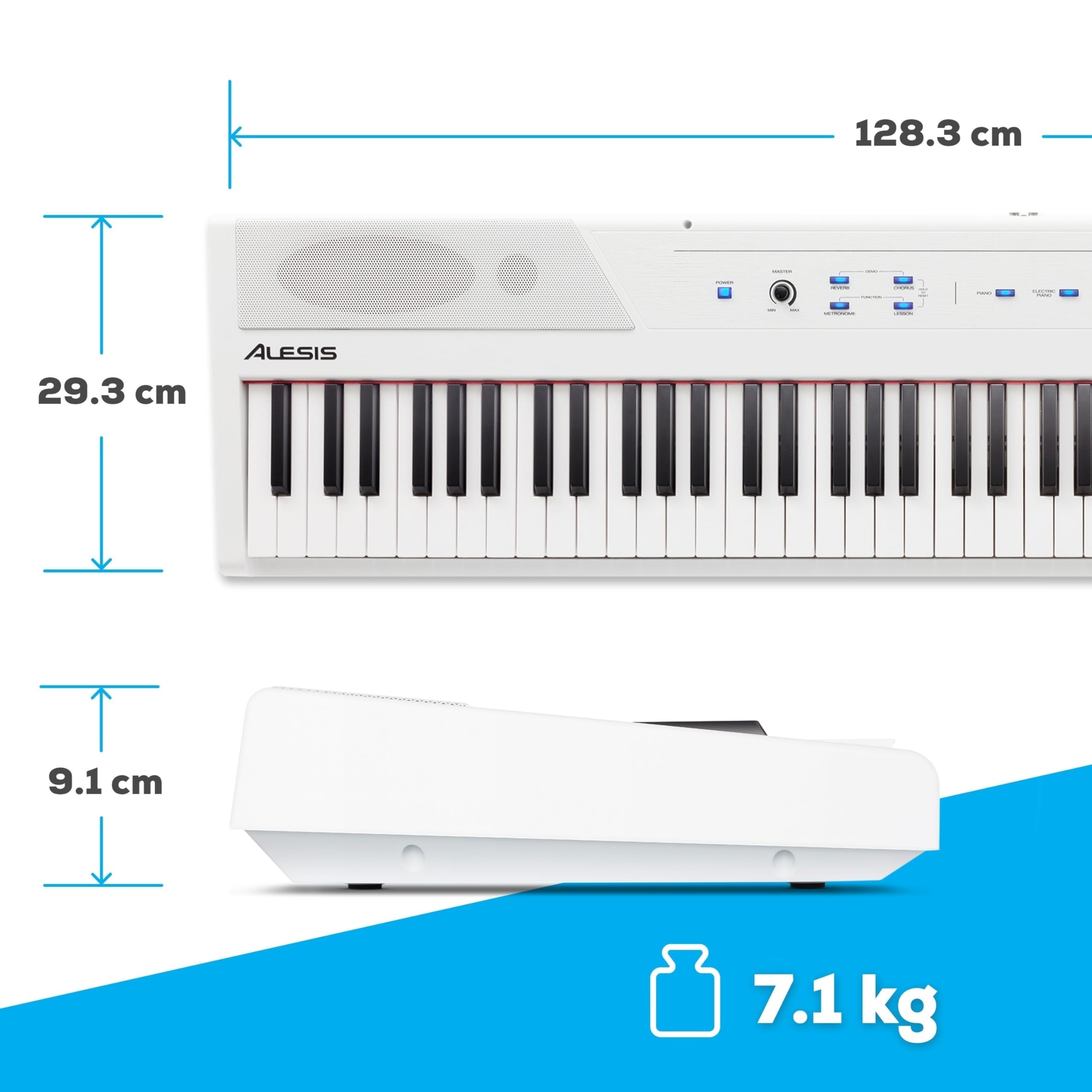 Alesis Recital – Piano numérique 88 touches semi-lestées avec haut-parleurs puissants et modes d’apprentissage