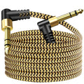 🎸 Câble instrument TRS 6,35 mm (1/4") – Audio stéréo mâle/mâle, angle droit vers droit, 1,8 m (6 ft)