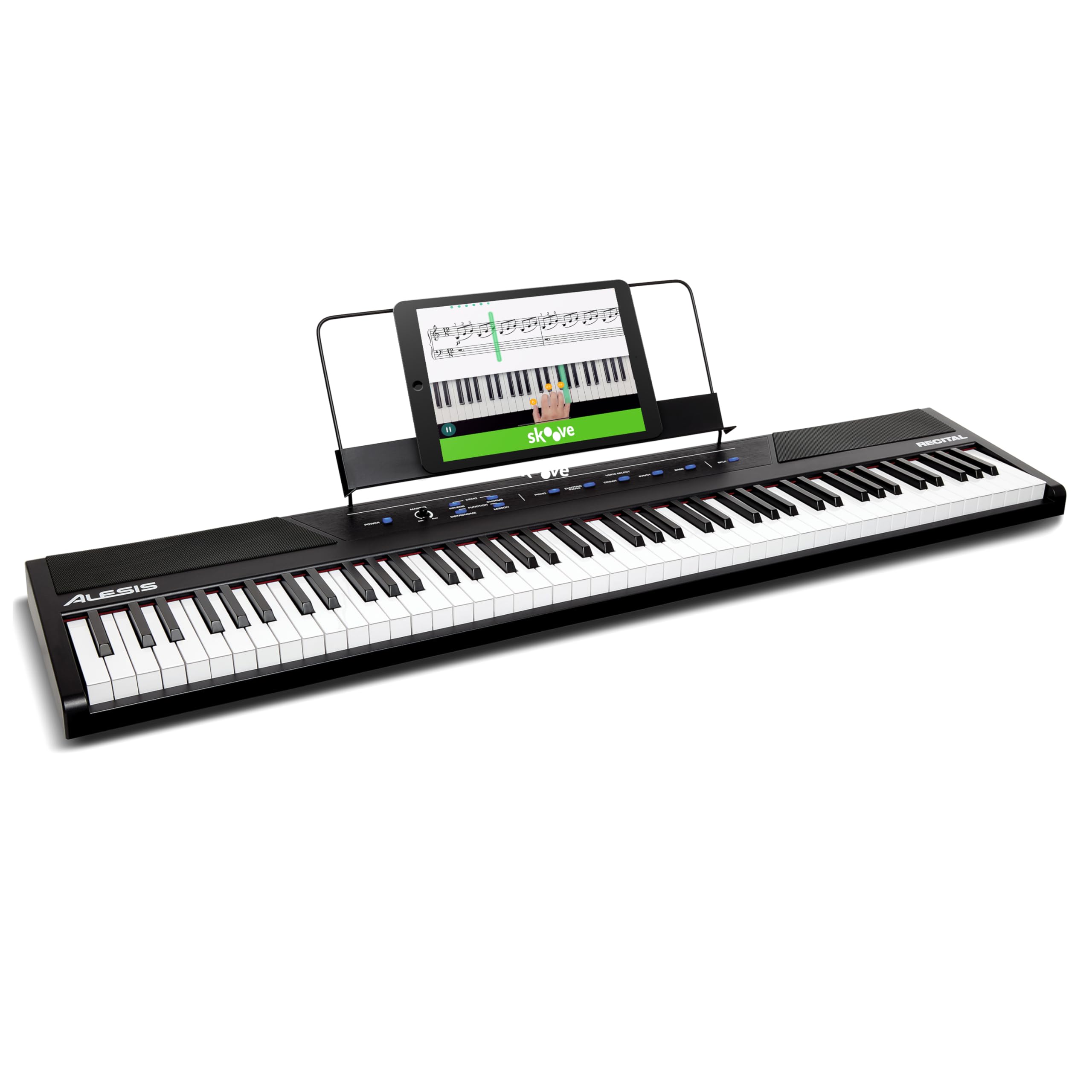 Alesis Recital – Piano numérique 88 touches semi-lestées avec haut-parleurs puissants et modes d’apprentissage