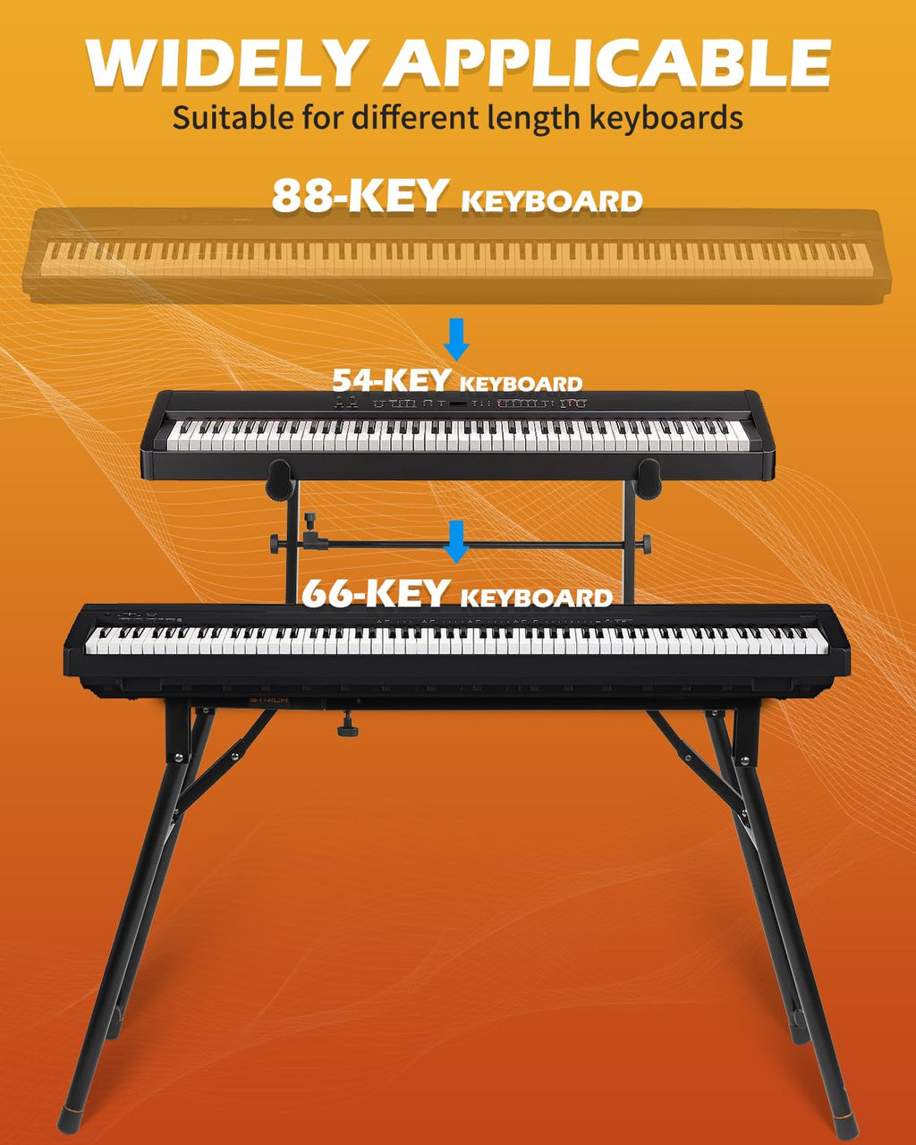 🎹 Support double pour clavier STRICH – 2 niveaux, réglable et portable