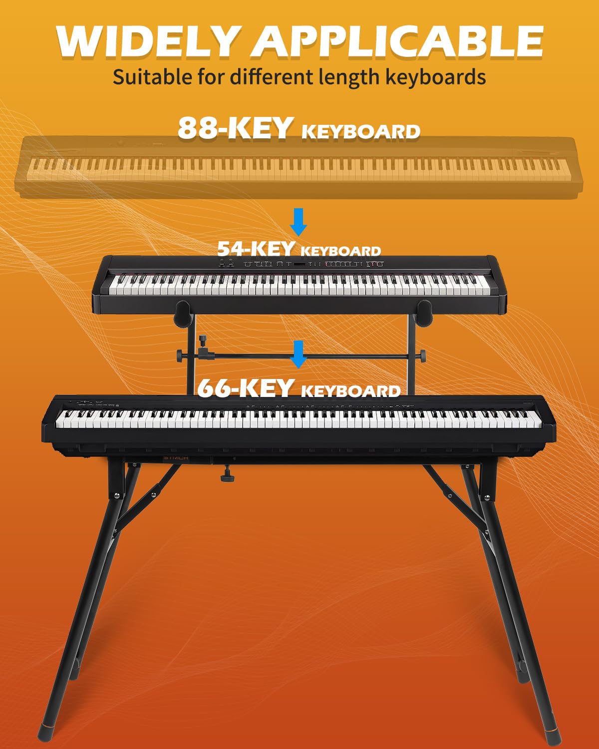 🎹 Support double pour clavier STRICH – 2 niveaux, réglable et portable