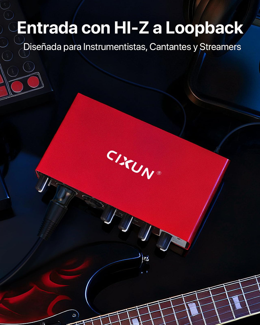 🎧 Interface audio USB-C 2x2 – Enregistrement studio 24-bit/192 kHz avec entrées XLR/TS et alimentation +48V (PC/Mac)