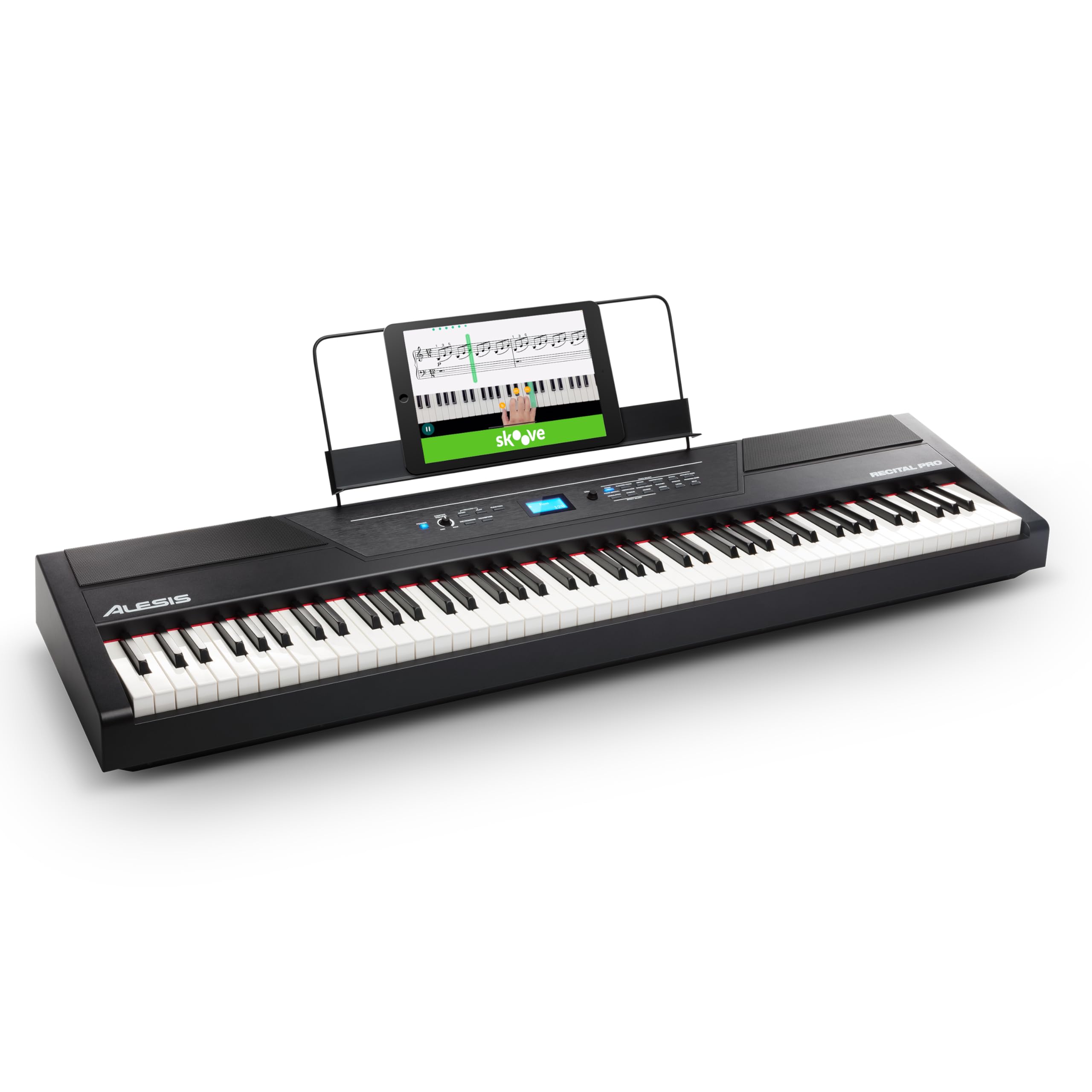 Alesis Recital – Piano numérique 88 touches semi-lestées avec haut-parleurs puissants et modes d’apprentissage
