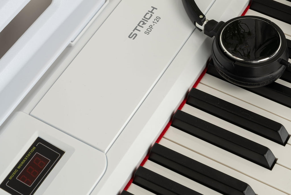 STRICH SDP-120 – Piano numérique 88 touches lestées avec haut-parleurs et connexion USB-MIDI