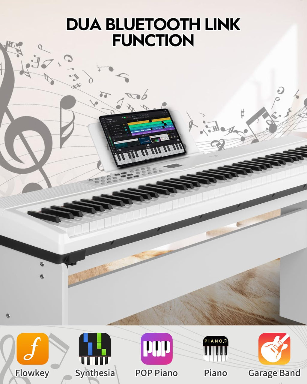 STRICH SDP-120 – Piano numérique 88 touches lestées avec haut-parleurs et connexion USB-MIDI
