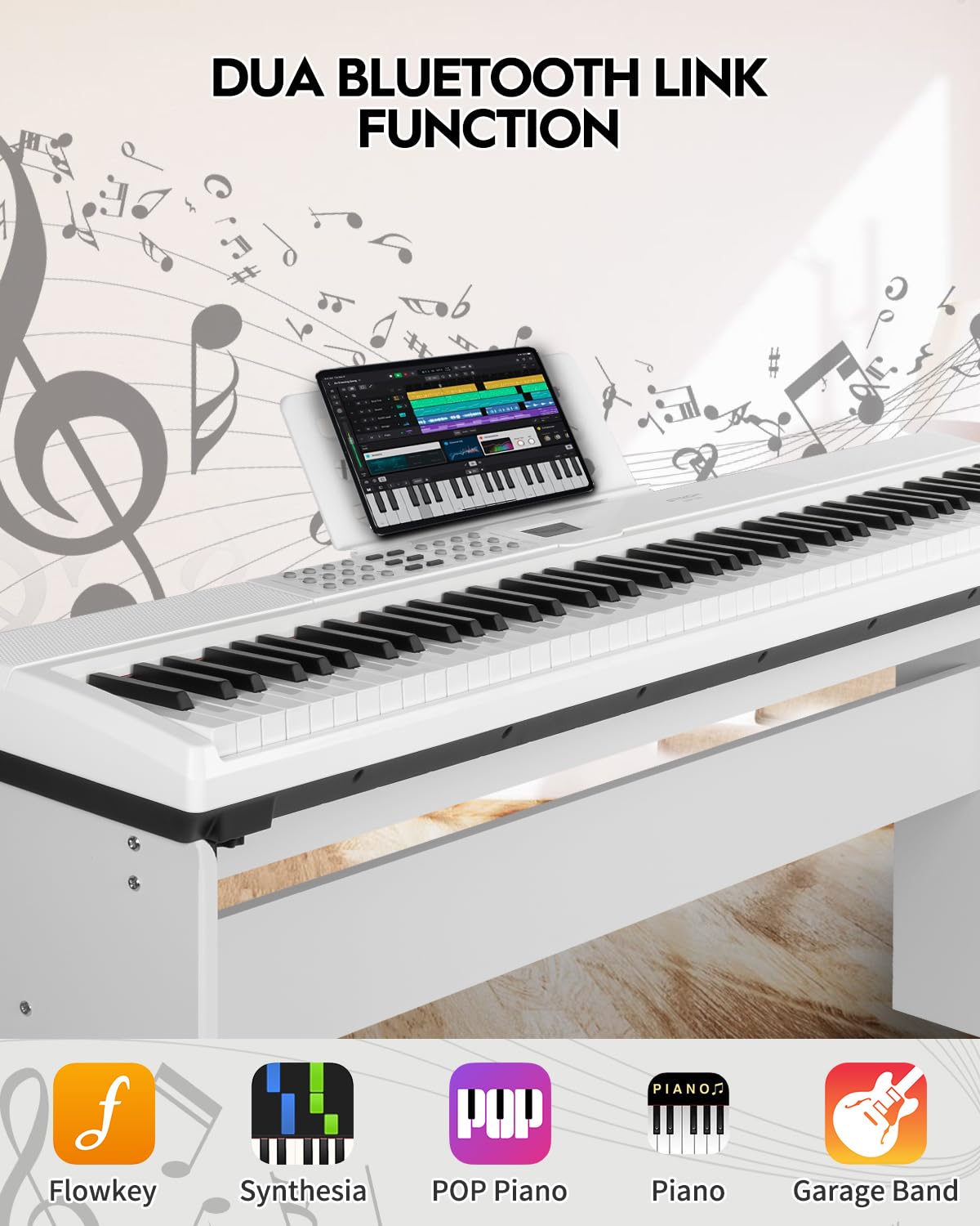 STRICH SDP-120 – Piano numérique 88 touches lestées avec haut-parleurs et connexion USB-MIDI