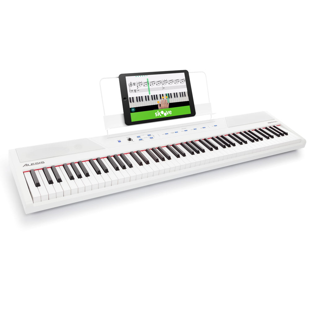 Alesis Recital – Piano numérique 88 touches semi-lestées avec haut-parleurs puissants et modes d’apprentissage