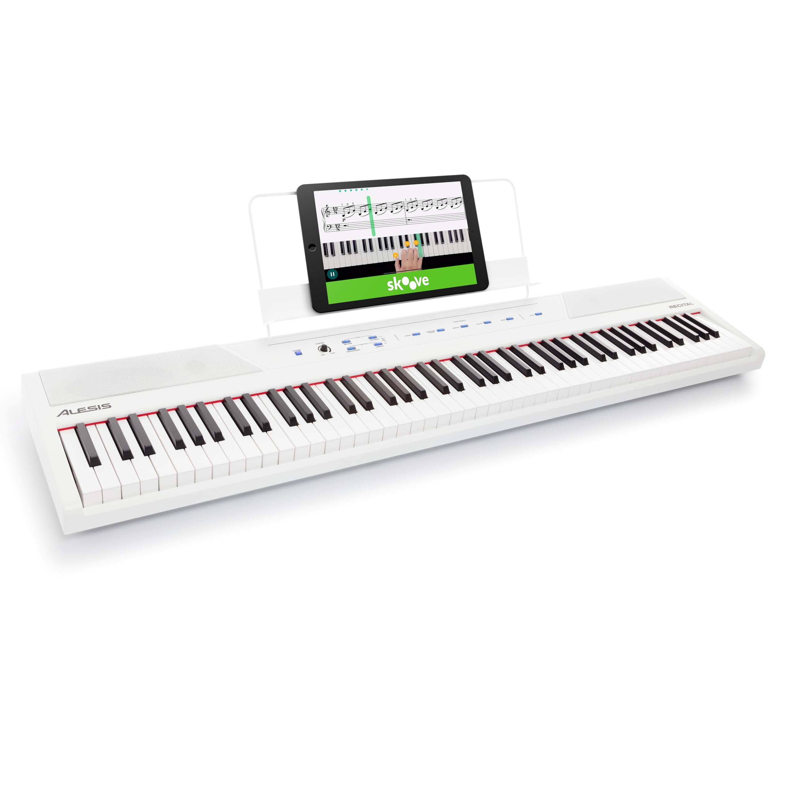 Alesis Recital – Piano numérique 88 touches semi-lestées avec haut-parleurs puissants et modes d’apprentissage