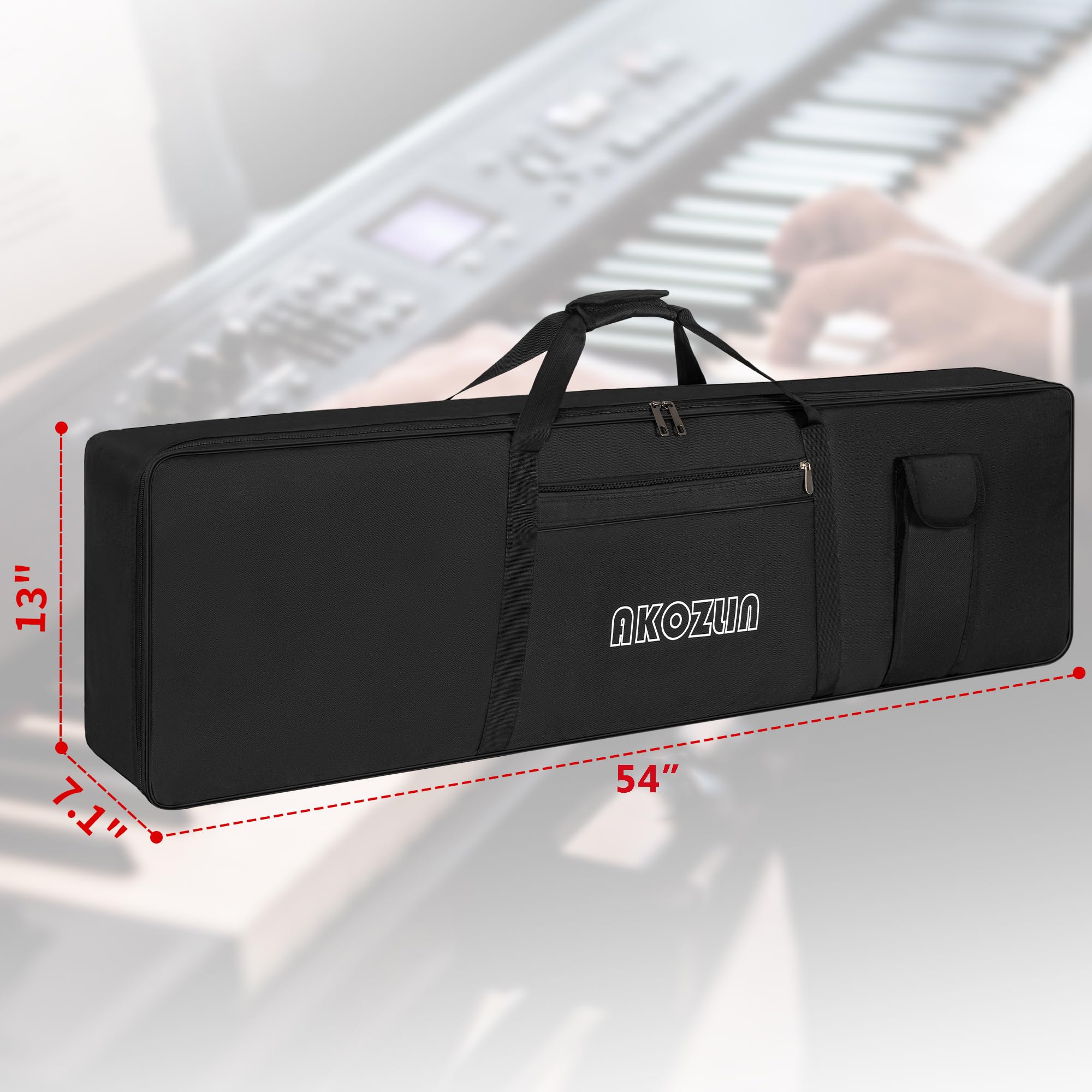 🎹 AKOZLIN – Housse de transport pour clavier 88 touches (noir), sac gig portable en tissu Oxford 600D