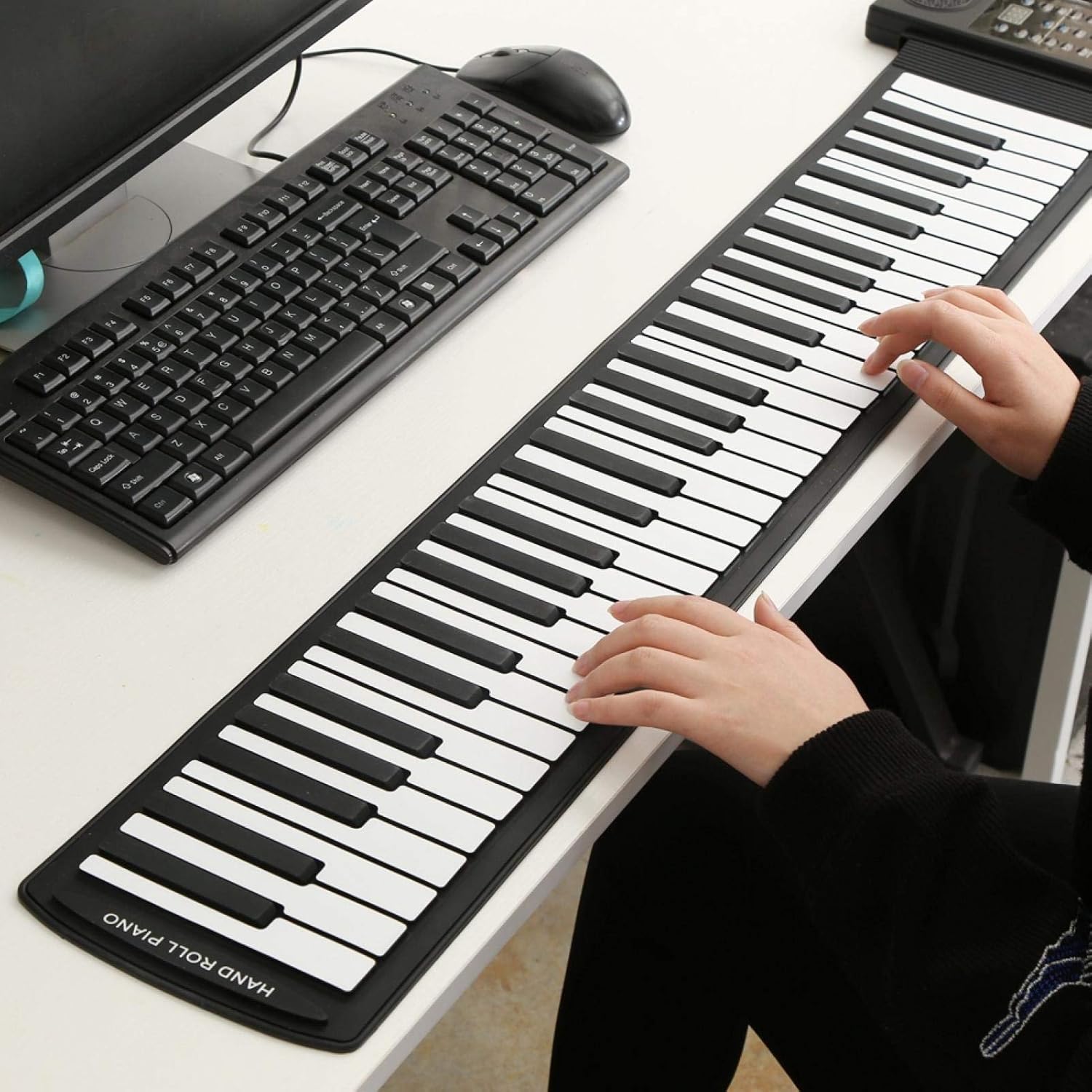 Demeras – Piano portable enroulable 61 touches en silicone pour débutants  🔹 Version plus fluide