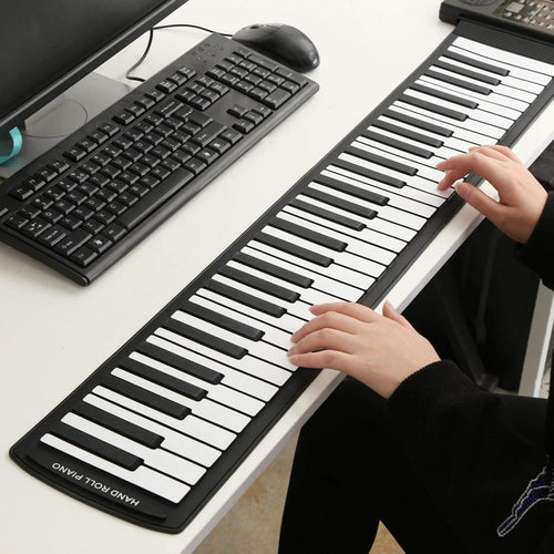 Demeras – Piano portable enroulable 61 touches en silicone pour débutants  🔹 Version plus fluide