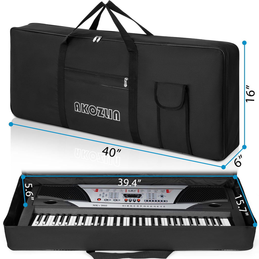 🎹 AKOZLIN – Housse de transport pour clavier 88 touches (noir), sac gig portable en tissu Oxford 600D