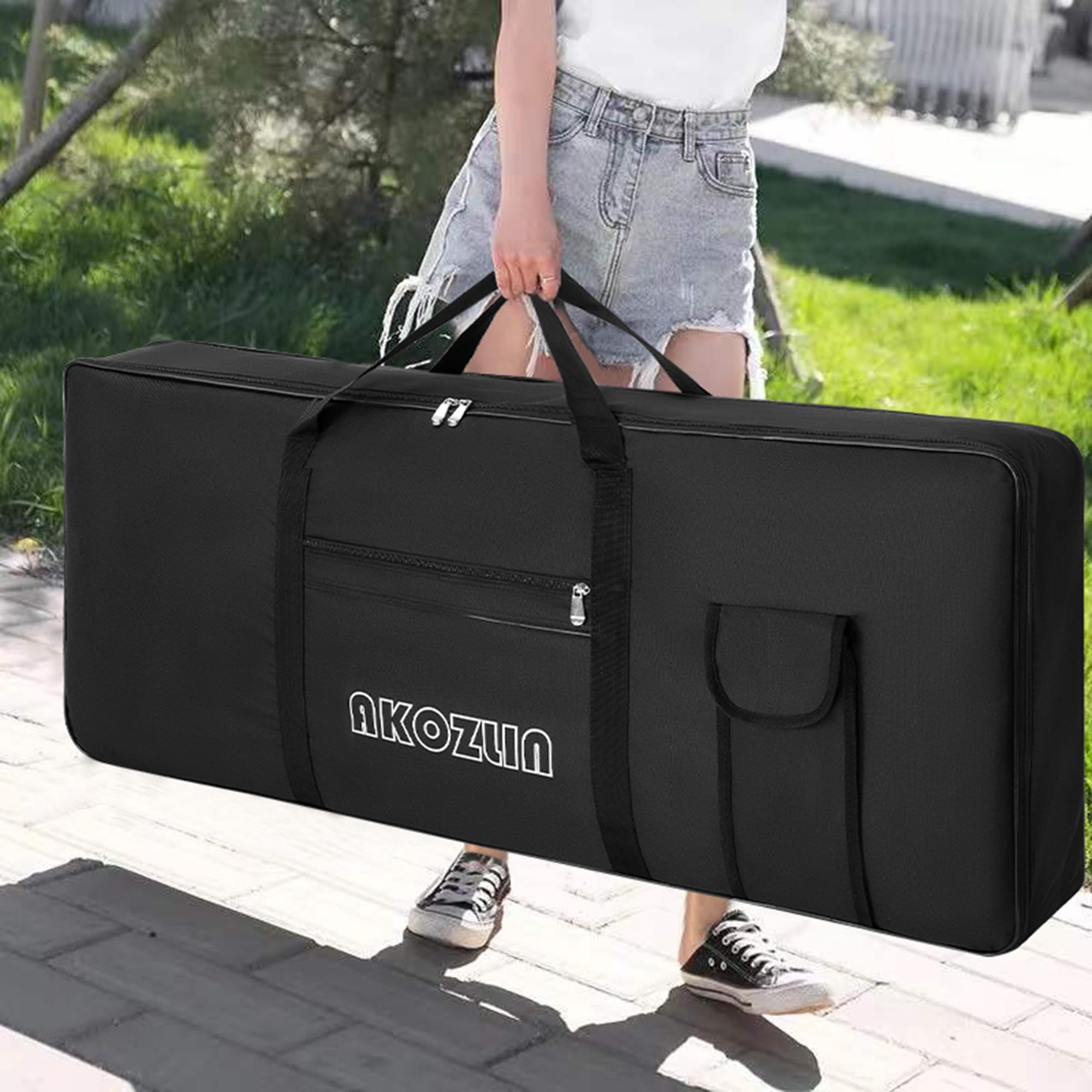 🎹 AKOZLIN – Housse de transport pour clavier 88 touches (noir), sac gig portable en tissu Oxford 600D