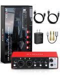 🎧 Interface audio USB-C 2x2 – Enregistrement studio 24-bit/192 kHz avec entrées XLR/TS et alimentation +48V (PC/Mac)