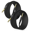 🎸 Câble instrument Elebase 1/4" TRS – Pack de 2, 3 m (10 ft), jack stéréo 6,35 mm droit, audio équilibré pour guitare, basse, clavier, ampli et enceinte