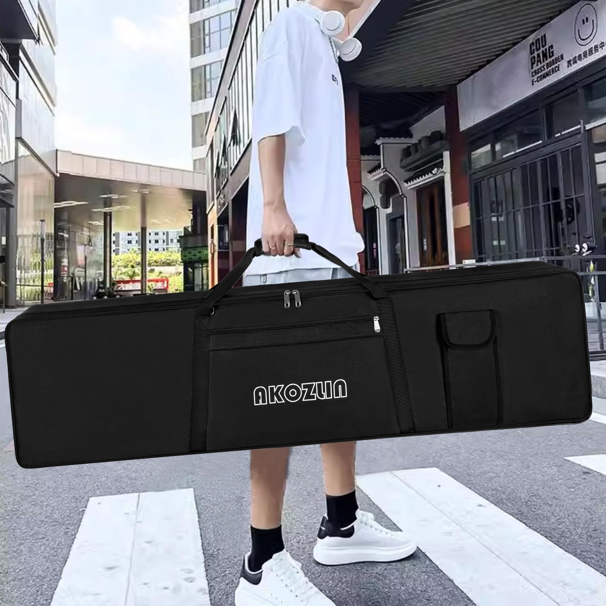 🎹 AKOZLIN – Housse de transport pour clavier 88 touches (noir), sac gig portable en tissu Oxford 600D