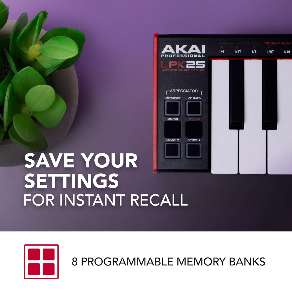 Akai Professional LPK25 – Contrôleur clavier MIDI USB 25 touches compact
