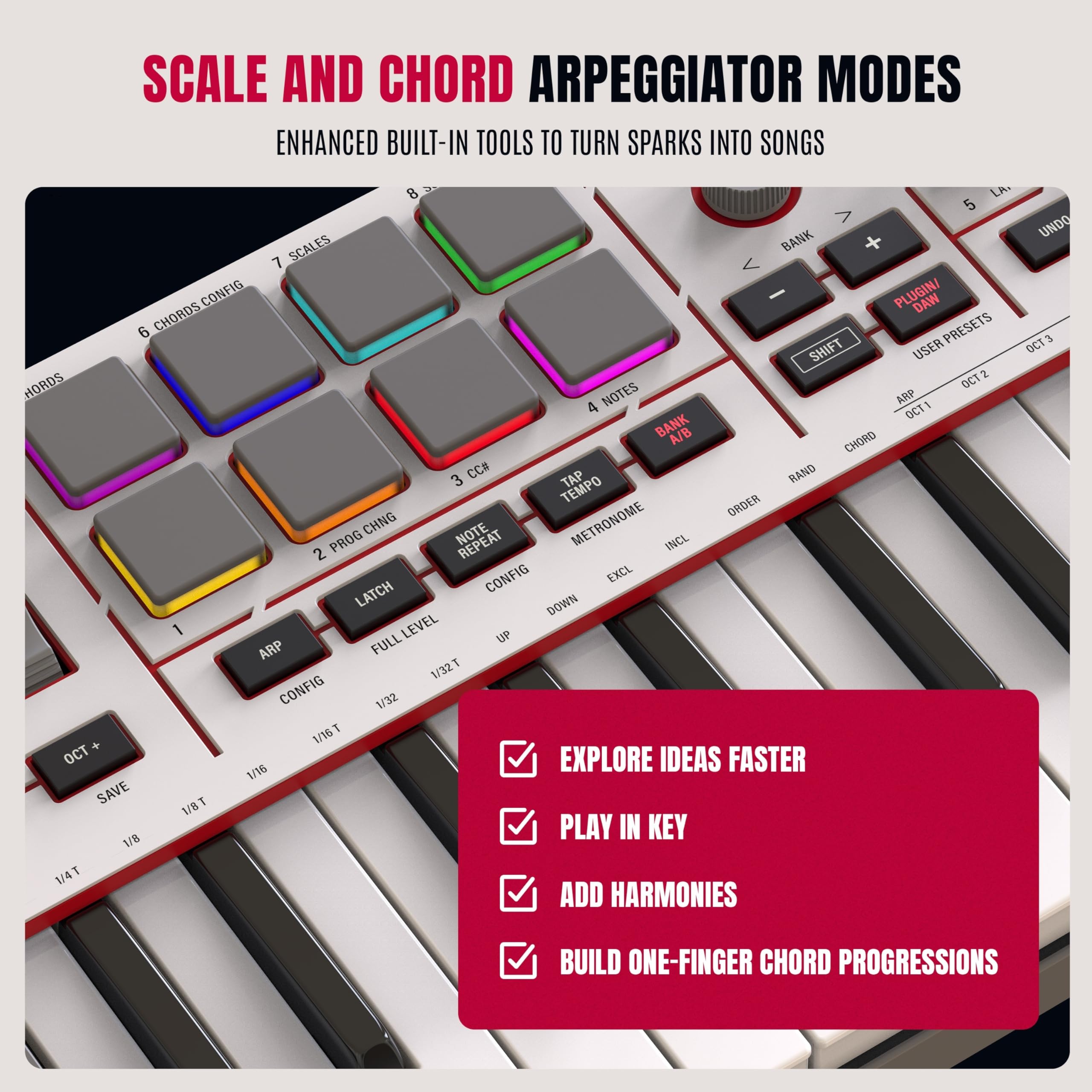 Akai MPK Mini IV – Clavier MIDI USB-C 25 touches avec pads MPC, knobs et logiciels inclus