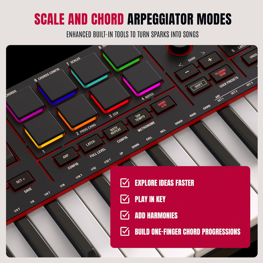 Akai MPK Mini IV – Clavier MIDI USB-C 25 touches avec pads MPC, knobs et logiciels inclus