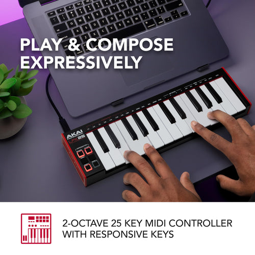 Akai Professional LPK25 – Contrôleur clavier MIDI USB 25 touches compact