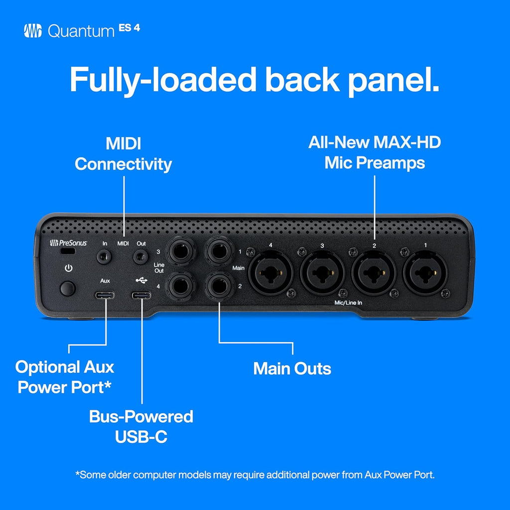 Interface audio PreSonus Quantum ES 4 – 4 entrées, qualité studio 24-bit / 192 kHz avec Studio One Pro inclus