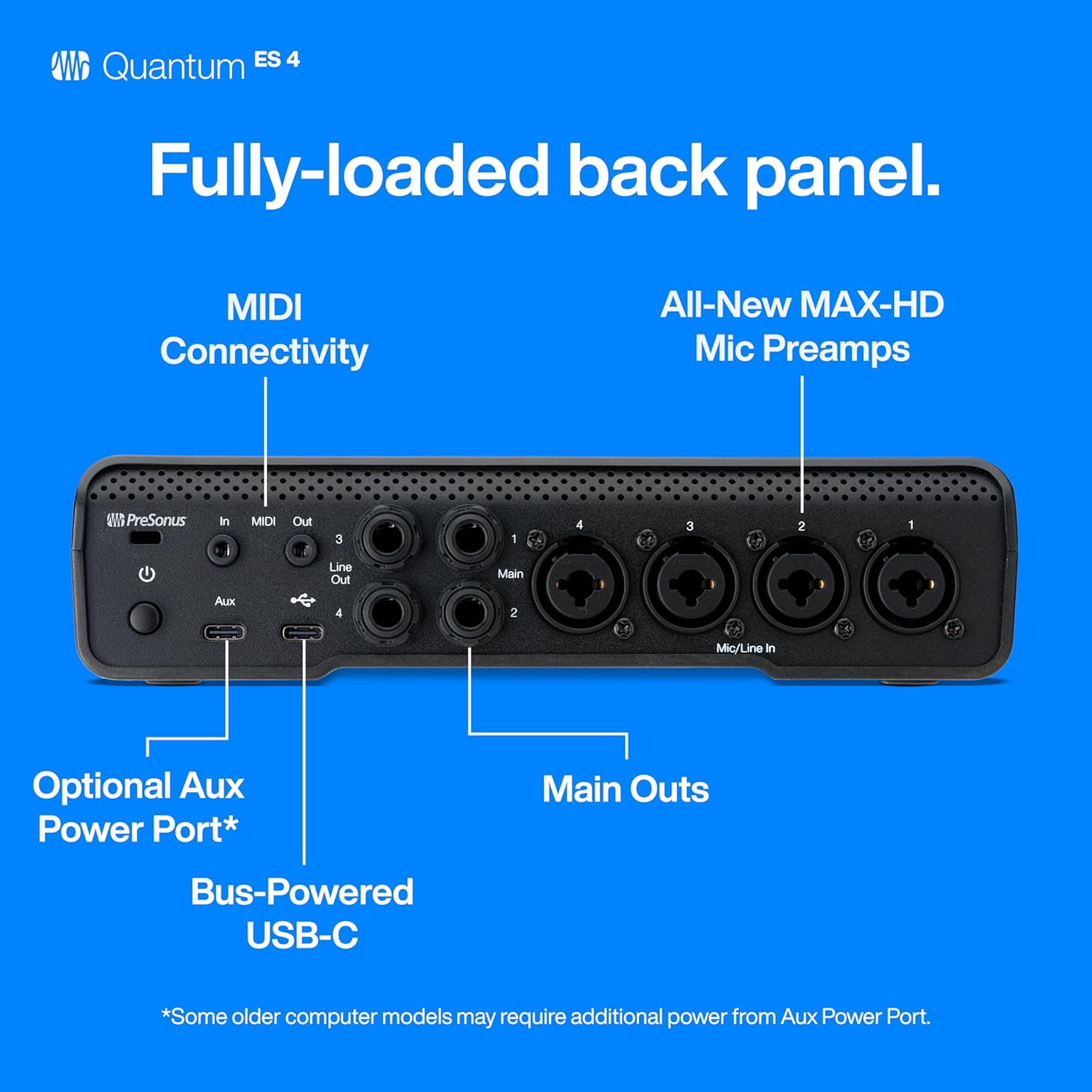 Interface audio PreSonus Quantum ES 4 – 4 entrées, qualité studio 24-bit / 192 kHz avec Studio One Pro inclus