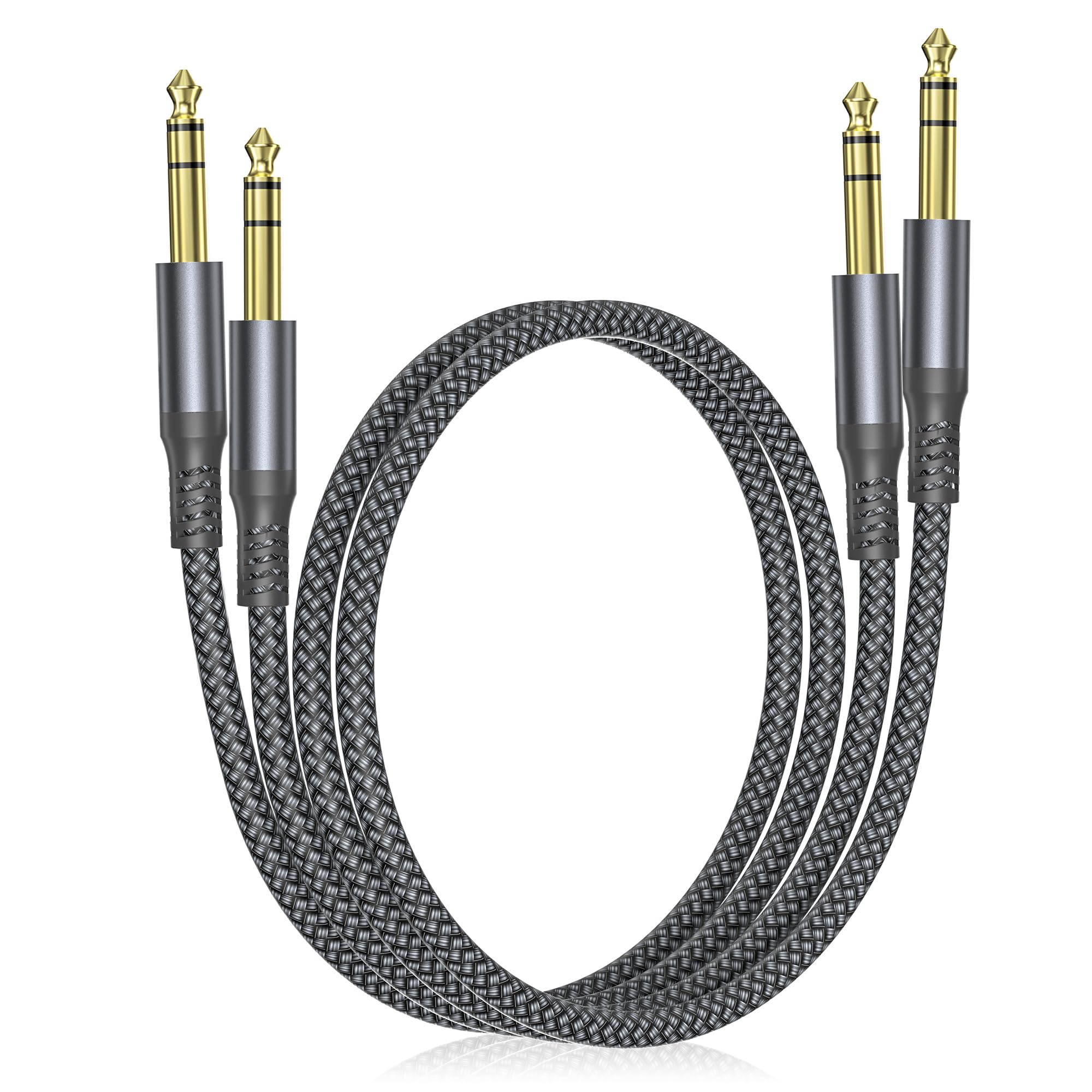 🎸 Câble instrument Elebase 1/4" TRS – Pack de 2, 3 m (10 ft), jack stéréo 6,35 mm droit, audio équilibré pour guitare, basse, clavier, ampli et enceinte