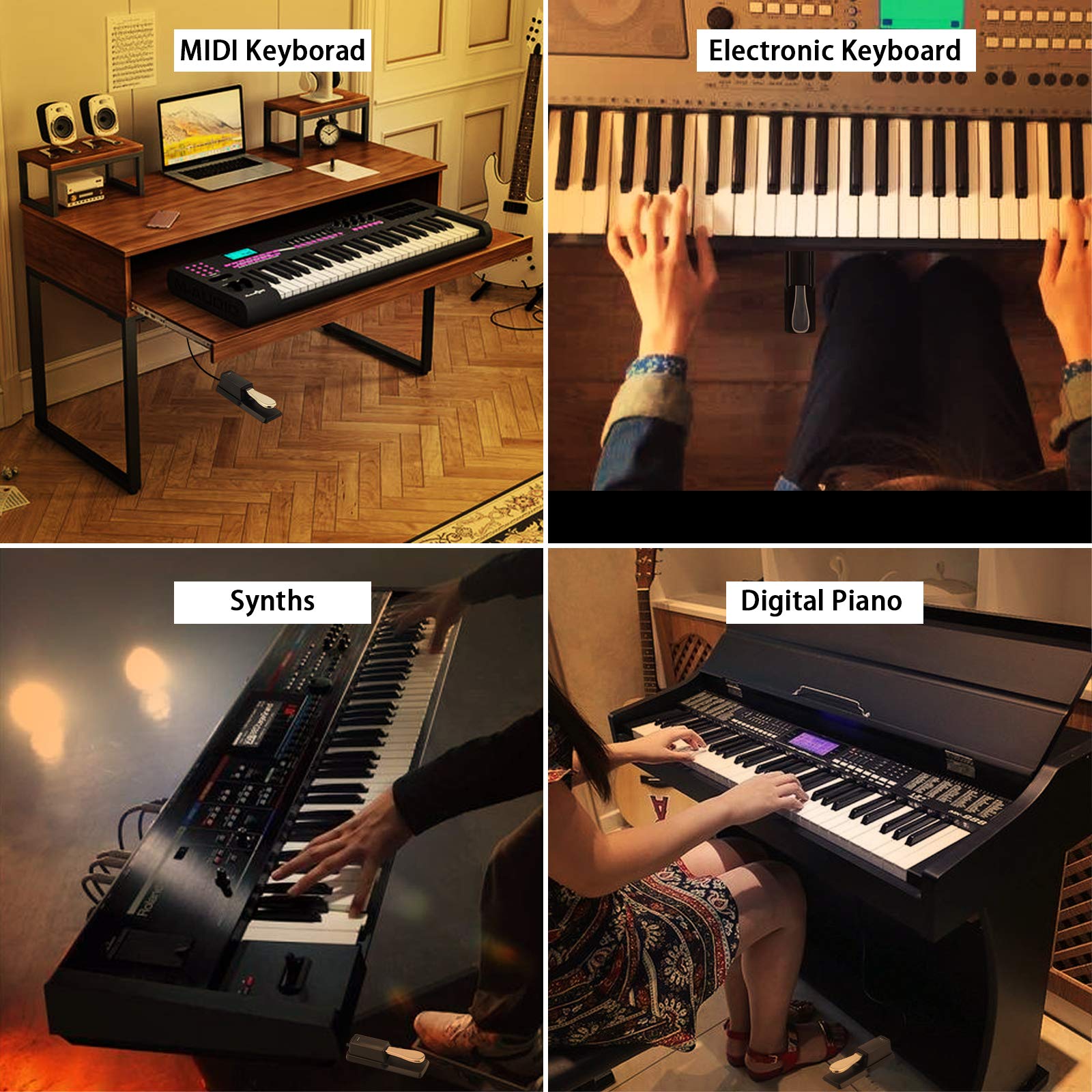 🎹 Pédale de sustain Sovvid – Universelle pour clavier, synthétiseur et contrôleur MIDI