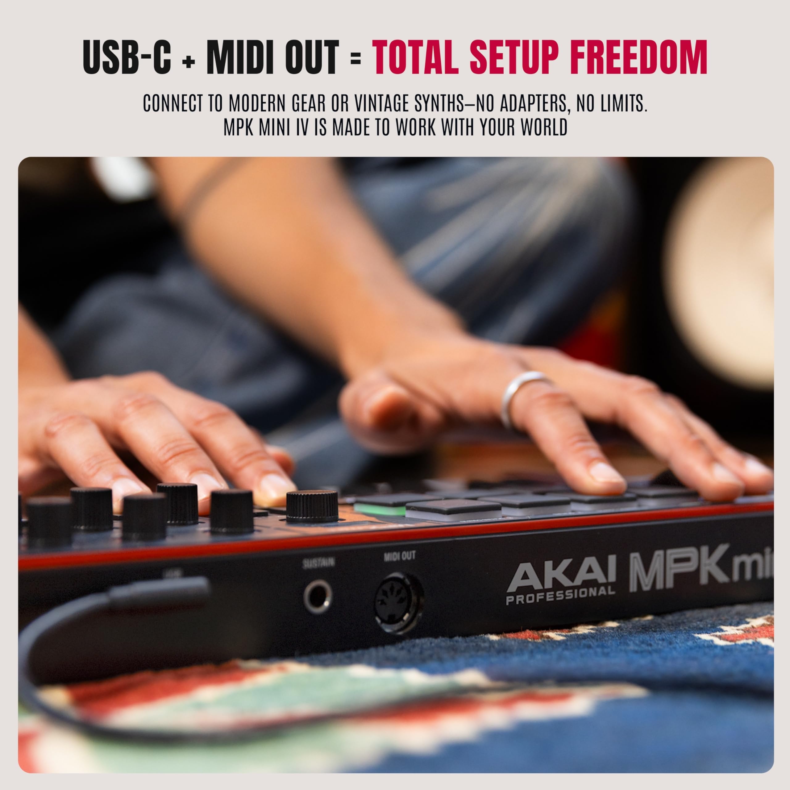 Akai MPK Mini IV – Clavier MIDI USB-C 25 touches avec pads MPC, knobs et logiciels inclus
