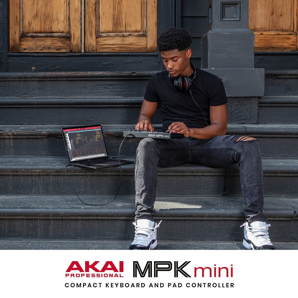 Akai MPK Mini MK3 – Contrôleur MIDI USB 25 touches avec pads rétroéclairés et logiciels inclus