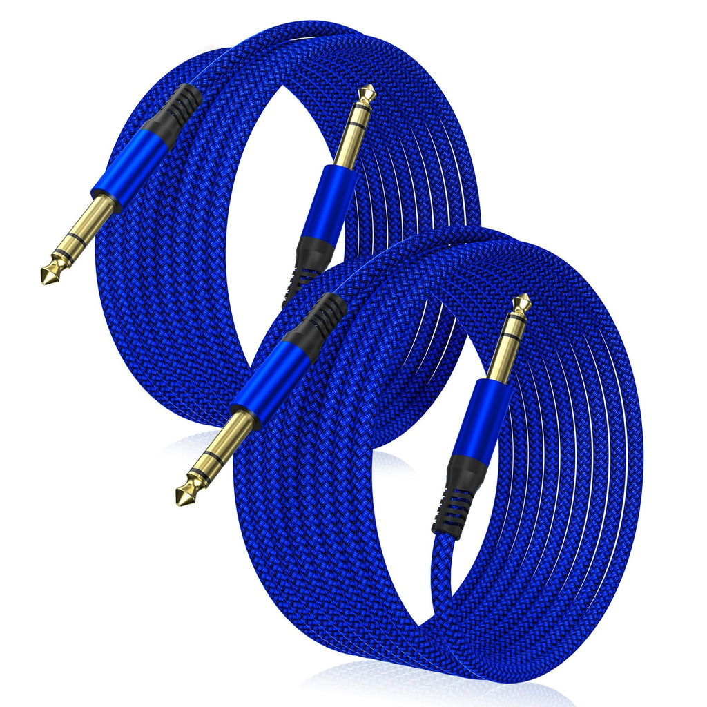 🎸 Câble instrument Elebase 1/4" TRS – Pack de 2, 3 m (10 ft), jack stéréo 6,35 mm droit, audio équilibré pour guitare, basse, clavier, ampli et enceinte