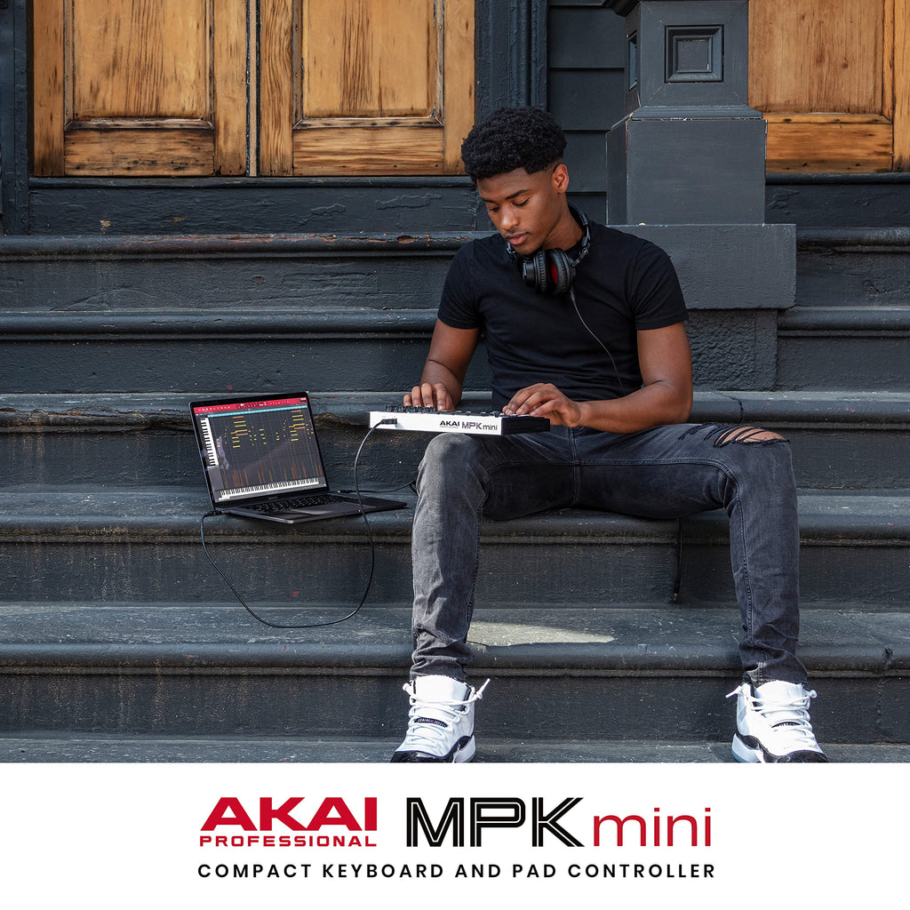 Akai MPK Mini MK3 – Contrôleur MIDI USB 25 touches avec pads rétroéclairés et logiciels inclus